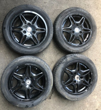 SET 4 RUOTE CERCHI IN LEGA SMART 450 1997 AL 2007 145/ 65 r15 / 175/55 r15 NERO