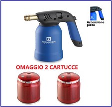 Saldatore bruciatore a 2 cartucce gas butano cannello fiamma ossidrica piezo