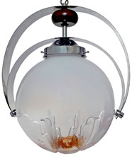 Plafoniera mappamondo in vetro di Murano Mazzega italiana anni 70