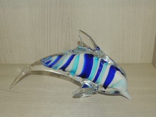 Enorme statuina pesce delfino in vetro di Murano originale, vintage arte vetro italiana