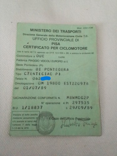Libretto originale piaggio - libretto,