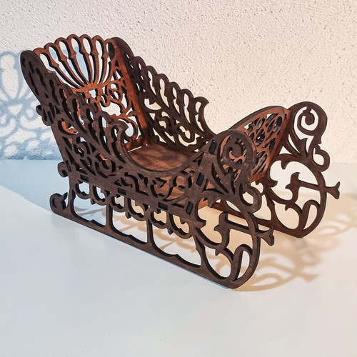 Slitta babbo natale intagliata - slitta,