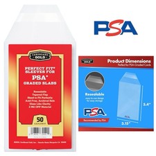 Cardboard Gold PSA Perfect Fit Sleeves for Graded Card Slabs x50 Sleeves