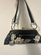 Borsa a tracolla vintage John Galliano chiusura pelle borsa accessori marsupio nero