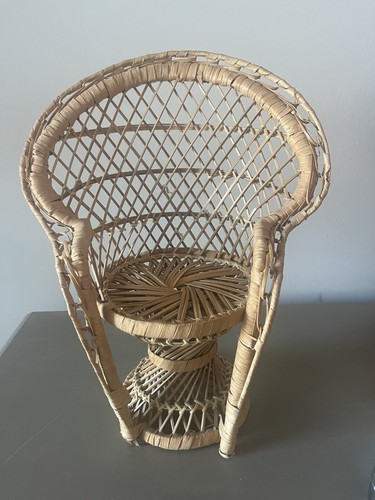 Sedia vintage vimini pavone