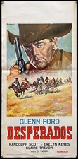 1943 * Locandina Cinema "Desperados - Randolph Scott, Claire Trevor" Western (B+