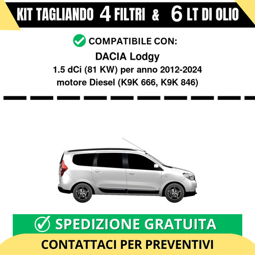 Tagliando per dacia lodgy - per, 1.5