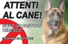 TARGA CARTELLO CANE -  attenti