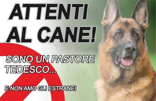 Targa cartello cane attenti - cartello,