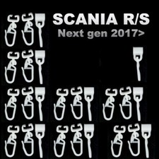 Set 25 Pezzi Ganci Gancetti Tende Cabina Specifici per SCANIA R/S NEXT GEN 2017 