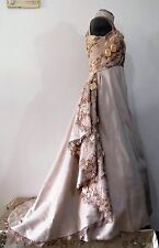 Abito da Sposa colore Champagne Bridal Dress taglia 46 taglio SARTORIALE pizzo3D