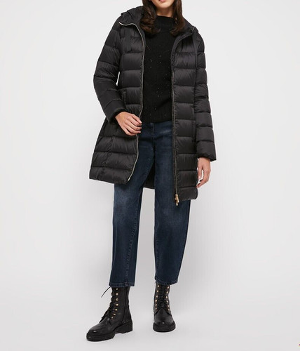 Piumino slim con - cintura, nero