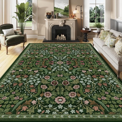 Tappeto 8x10 verde floreale - tappeto,