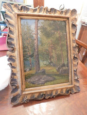 Quadro paesaggio boschivo - Olio su legno