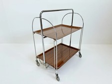 Carrello bar PIEGHEVOLE Gerlinol vintage metà secolo carrello bevande Germania anni 60 ripiani