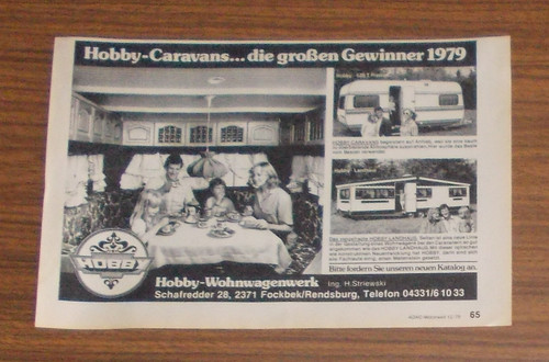 Rara pubblicità hobby - rara, caravan