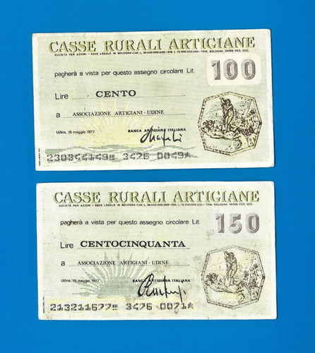 Miniassegni casse rurali - miniassegni,