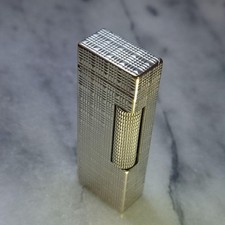 Accendino a gas Dunhill Rolla vintage modello reticolo argento funzionante