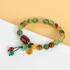 Bracciale donna chic conchiglia e vetro intrecciati a mano con misura regolabile