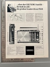 Grundig Satellite 210 Ricevitore Mondiale Originale 1969 Vintage Advert Pubblicità