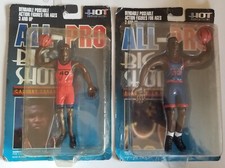 Lotto di 2 action figure NBA All-Pro Big Shot pieghevoli posabili - Ewing & Cheaney