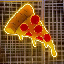 Insegna Neon Pizza, Insegna Luminosa per Decorazione Parete, Insegna Luminosa Neon USB LED, Bar Pub St