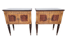 COPPIA COMODINI VINTAGE PIANO VETRO ORIGINALI EPOCA 900'