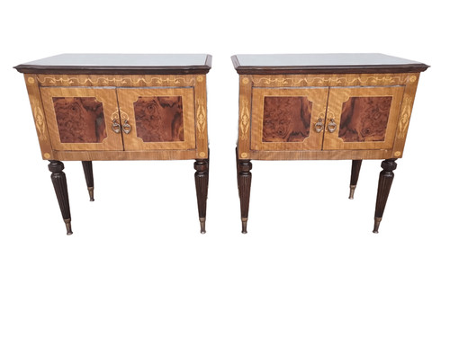 Coppia comodini vintage piano - comodini,