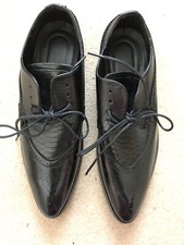 Black Leather Lace Shoes Size