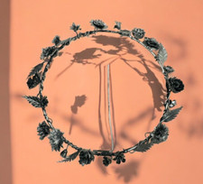 Aureola fiorita 14 cm metallo