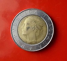 500 LIRE 1986 ERRORE - DIFETTO TRA TONDELLO E CORONA AL DRITTO [B094]