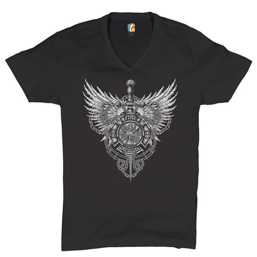 Shirt scollo v - v, emblema