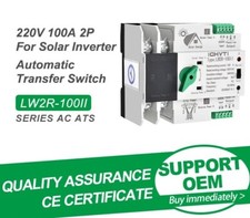 MODULO INTERRUTTORE AUTOMATICO ATS COMMUTATORE RETE FOTOVOLTAICO ENERGIA 2P 100A