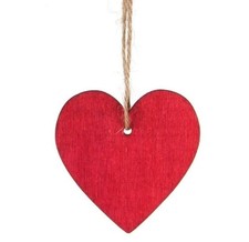 CUORE LEGNO ROSSO 10 cm 6pz