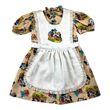Vestito bambina Disney Topolino e Minnie vintage anni 70 taglia 5 con grembiule abbinato