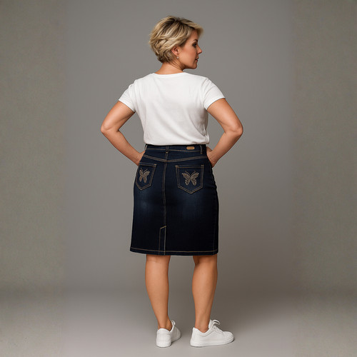 Gonna denim blu scuro con - denim,