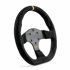 SABELT VOLANTE PIATTO SW-733 PELLE SCAMOSCIATA NERA 330mm AUTO RALLY RACING