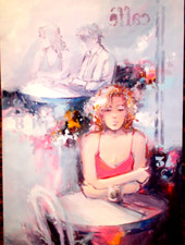 GIULIANO TROMBINI  Marylin 70X50  mario schifano,franco angeli,athos faccincani