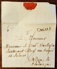 6453-REGNO DI SARDEGNA, PREF., DA CASALE A NIZZA "DI PROVENZA", TASSA 6, 1816