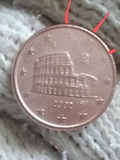 Moneta 5 Cent Italia 2002 (CONIO STANCO) si vedono poco le Stelle ore 12 - 1 - 2