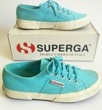 Scarpe da tennis sportive tela azzurro turchese Superga 37 originale con scatola