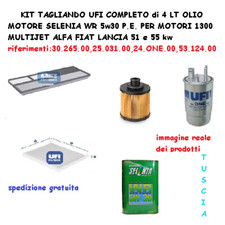 Kit Tagliando 4Filtri UFI e 4LT Olio Selenia 5w30 motori 1300 Multijet FIAT ALFA