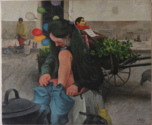 Quadro dipinto olio - olio, su