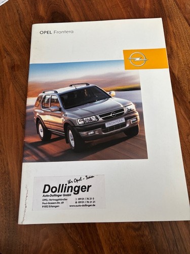 Brochure opel frontera - frontera, 09/2002