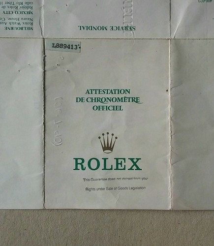 Rolex guarantee warranty paper - rolex,