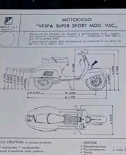 PIAGGIO VESPA SS 180 Super Sport VSC Scheda Omologazione 1964 FMI ASI DIAGRAM 