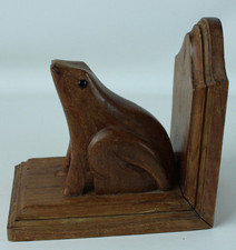 REGGILIBRI MONOLATERALE VINTAGE IN LEGNO DI NOCE MASSICCIO -  L 15 cm - H 15,5 c