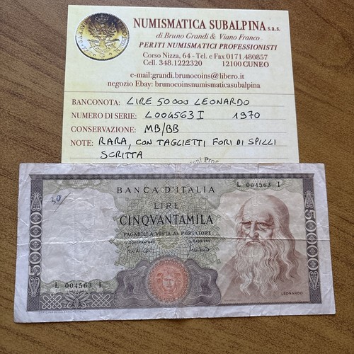 Banconota 50000 lire leonardo - banconota,