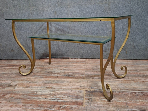 Tavolino ottone vetro - tavolino,