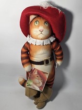 Puss In Boots Bambola Vintage 1996 Fred Marcellino 13 1/2" Giocattolo Con Etichetta (S2)